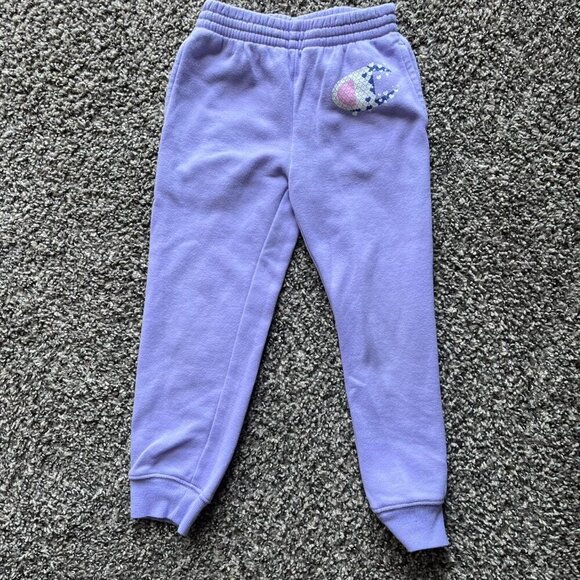 Champion Purple Sweatpants with Pink Details – Kids Size 5T – Fleece Joggers - Picture 1 of 6